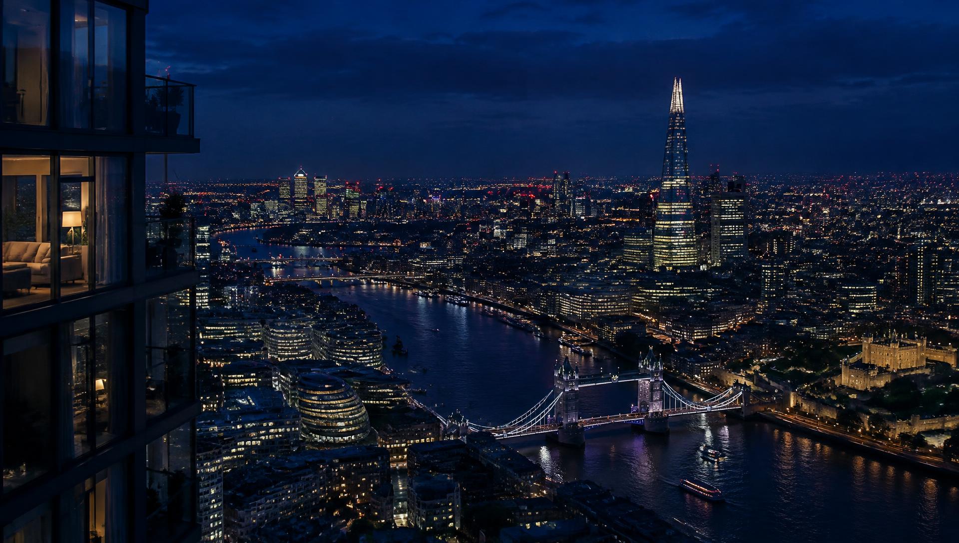 London skyline at night